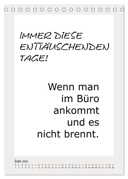 Produktbild: Spr&uuml;chekalender. Witziges f&uuml;rs B&uuml;ro (Tischkalender 2026 DIN A5 hoch), CALVENDO Monatskalender