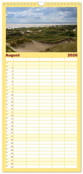 Produktbild: Familienplaner 2026 - Amrum, die Perle in der Nordsee mit 5 Spalten (Wandkalender, 21 x 45 cm) CALVENDO