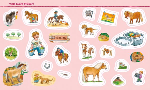 Produktbild: WAS IST WAS Kindergarten Malen R&auml;tseln Stickern Auf dem Ponyhof