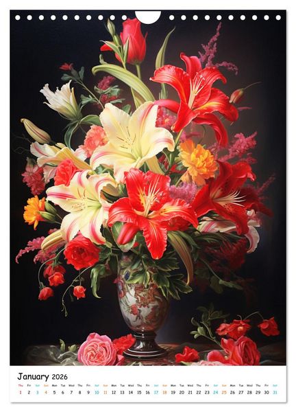 Produktbild: Blossoms & Vases (Wall Calendar 2026 DIN A4 portrait), CALVENDO 12 Month Wall Calendar