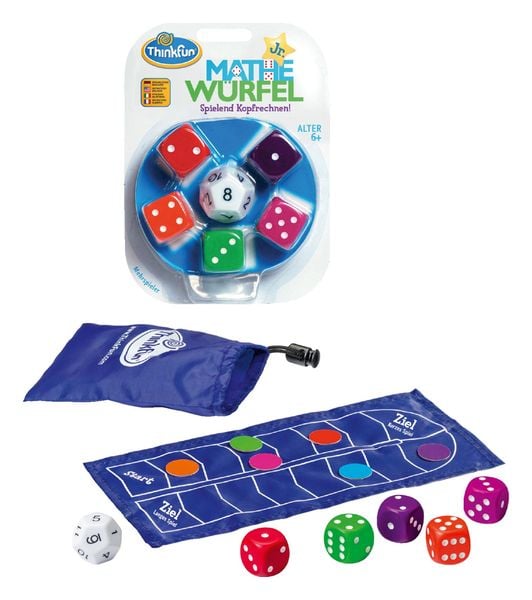Ravensburger ThinFun®, Mathe Würfel Junior, Spielend Kopfrechnen, Lernspiel