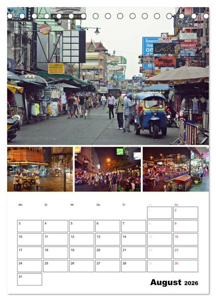 Produktbild: Das bunte Leben in Thailand (Tischkalender 2026 DIN A5 hoch), CALVENDO Monatskalender