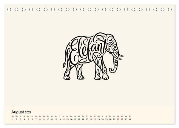 Produktbild: Buchstabentiere (Tischkalender 2027 DIN A5 quer), CALVENDO Monatskalender
