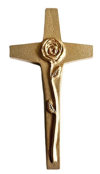 Produktbild: Wandkreuz aus Bronze - Rose