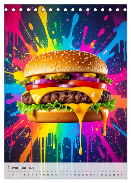 Produktbild: I Love Fast Food - Snack Attack! (Tischkalender 2026 DIN A5 hoch), CALVENDO Monatskalender