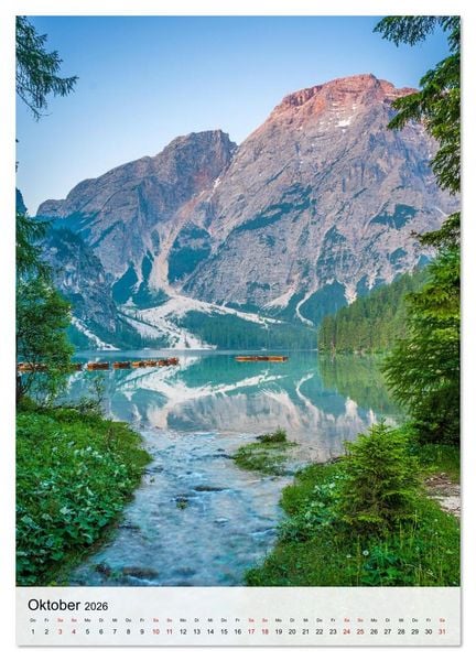 Produktbild: Pragser Wildsee - Der vielleicht sch&ouml;nste Bergsee der Dolomiten und S&uuml;dtirols (Wandkalender 2026 DIN A3 hoch), CALVENDO Monatskalender
