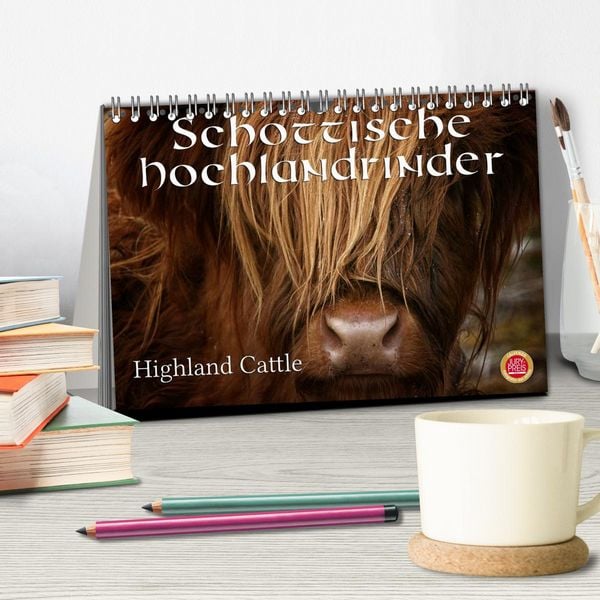 Produktbild: Schottische Hochlandrinder - Highland Cattle (Tischkalender 2026 DIN A5 quer), CALVENDO Monatskalender