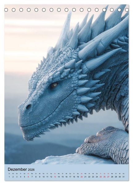 Produktbild: Drachen Kalender - ein Jahr mit mystischen Fabelwesen (Tischkalender 2026 DIN A5 hoch), CALVENDO Monatskalender