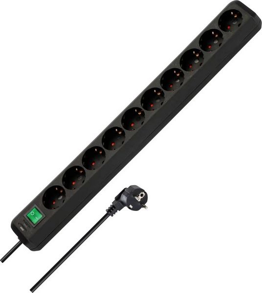 Produktbild: Brennenstuhl 1159300010 Steckdosenleiste mit Schalter 10fach Schwarz Schutzkontakt 1St.