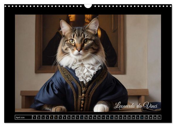 Produktbild: Katzen der Ber&uuml;hmtheiten - Ein Jahr voller ikonischer Schnurrhaare (Wandkalender 2026 DIN A3 quer), CALVENDO Monatskalender