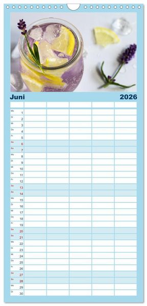 Produktbild: Familienplaner 2026 - Frisches Aromawasser mit 5 Spalten (Wandkalender, 21 x 45 cm) CALVENDO