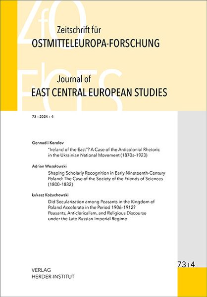 Produktbild: Zeitschrift f&uuml;r Ostmitteleuropa-Forschung (ZfO) 73/4 / Journal of East Central European Studies (JECES) 73/4