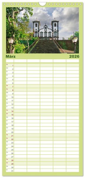 Produktbild: Familienplaner 2026 - Madeira, Insel im ewigen Fr&uuml;hling mit 5 Spalten (Wandkalender, 21 x 45 cm) CALVENDO