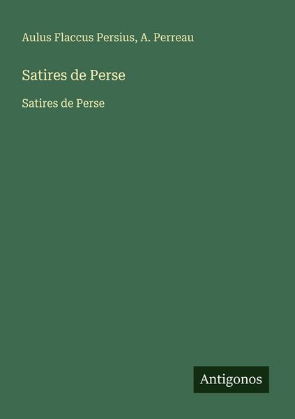 Produktbild: Satires de Perse