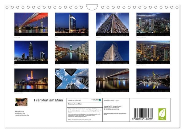 Produktbild: Frankfurt am Main (Wandkalender 2026 DIN A4 quer), CALVENDO Monatskalender
