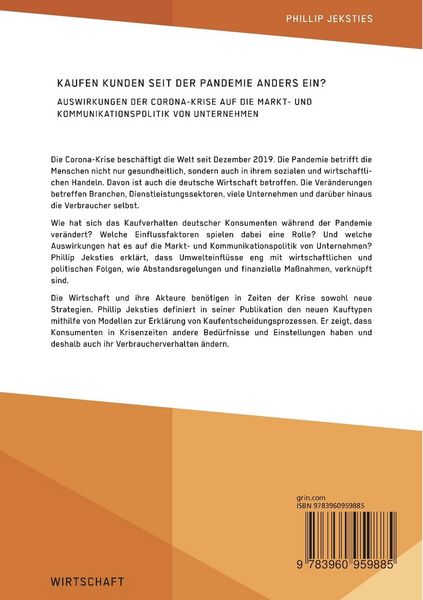 Produktbild: Kaufen Kunden seit der Pandemie anders ein? Auswirkungen der Corona-Krise auf die Markt- und Kommunikationspolitik von Unternehmen