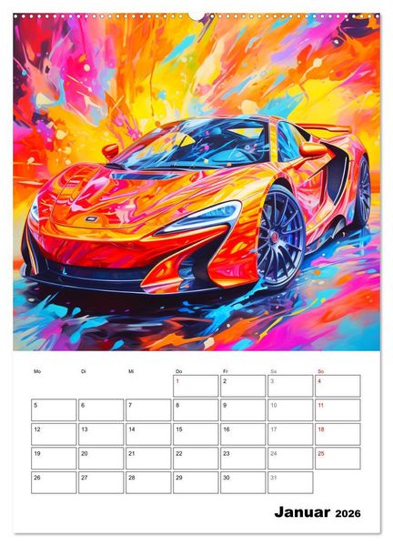 Produktbild: Sportauto Paintings (Wandkalender 2026 DIN A2 hoch), CALVENDO Monatskalender