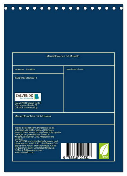 Produktbild: Mauerbl&uuml;mchen mit Muskeln (Tischkalender 2026 DIN A5 hoch), CALVENDO Monatskalender