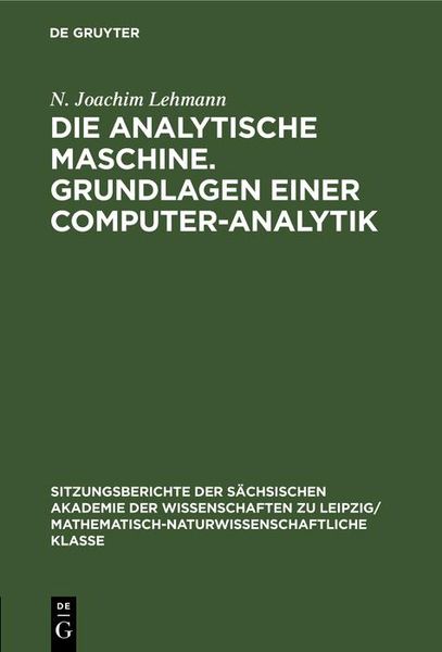 Produktbild: Die analytische Maschine. Grundlagen einer Computer-Analytik