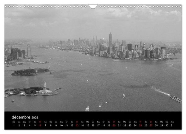 Produktbild: New York en noir et blanc (Calendrier mural 2026 DIN A3 vertical), CALVENDO calendrier mensuel