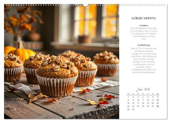 Produktbild: K&uuml;rbiszeit - Ein Jahr voller Rezepte und Inspirationen (Wandkalender 2026 DIN A2 quer), CALVENDO Monatskalender