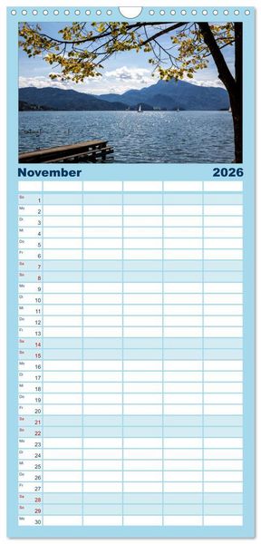 Produktbild: Familienplaner 2026 - Salzkammergut - Die sch&ouml;nsten Seen Ober&ouml;sterreichs mit 5 Spalten (Wandkalender, 21 x 45 cm) CALVENDO