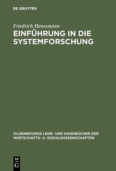 Produktbild: Einf&uuml;hrung in die Systemforschung
