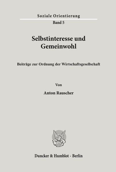 Produktbild: Selbstinteresse und Gemeinwohl.