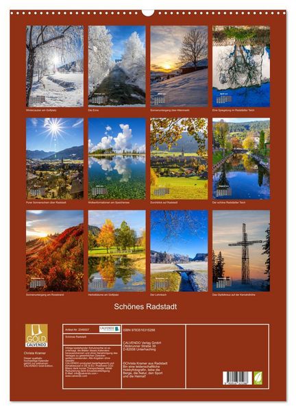 Produktbild: Sch&ouml;nes Radstadt (Wandkalender 2026 DIN A2 hoch), CALVENDO Monatskalender