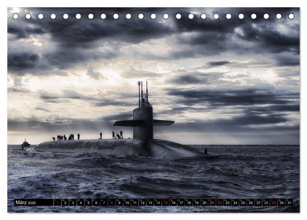 Produktbild: U-Boote - Milit&auml;rische Unget&uuml;me (Tischkalender 2026 DIN A5 quer), CALVENDO Monatskalender
