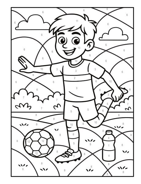Produktbild: Malen nach Zahlen Fu&szlig;ball Malbuch f&uuml;r Kinder ab 5&ndash;7 Jahren