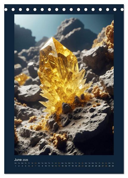 Produktbild: Fantastic Minerals - Mysterious Treasures (Desk Calendar 2026 DIN A5 portrait), CALVENDO 12 Month DeskCalendar