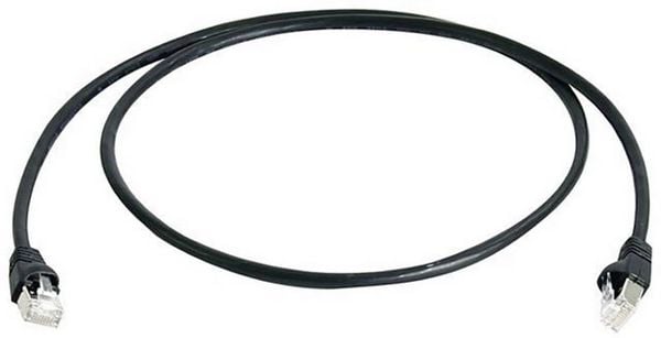 Produktbild: Teleg&auml;rtner 100008831 RJ45 Patchkabel CAT 6a S/FTP 7.50m Schwarz Flammwidrig, mit Rastnasenschutz, Paarschirm, doppelt geschirmt