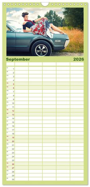 Produktbild: Familienplaner 2026 - Rockabilly - Back to the 50s mit 5 Spalten (Wandkalender, 21 x 45 cm) CALVENDO