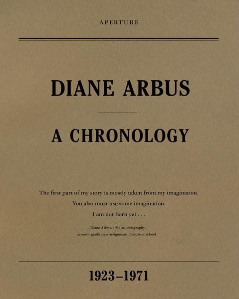 Produktbild: Diane Arbus: A Chronology