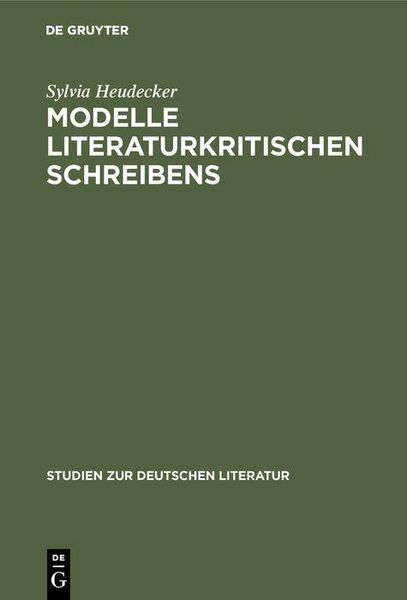 Produktbild: Modelle literaturkritischen Schreibens