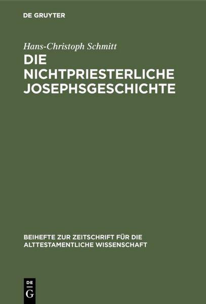 Produktbild: Die nichtpriesterliche Josephsgeschichte
