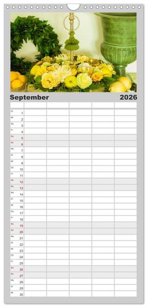Produktbild: Familienplaner 2026 - Raum f&uuml;r Blumen mit 5 Spalten (Wandkalender, 21 x 45 cm) CALVENDO