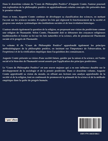 Produktbild: Cours de philosophie positive