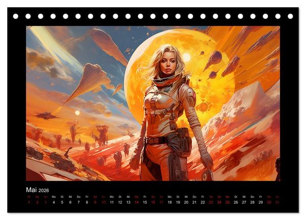 Produktbild: Amazonen im All (Tischkalender 2026 DIN A5 quer), CALVENDO Monatskalender