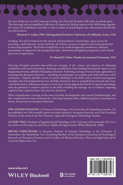 Produktbild: Detecting Deception - Current Challenges andCognitive Approaches