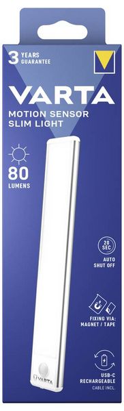 Produktbild: Varta 17624101111 Motion Sensor Slim Light Rechargeable Box Mobile Kleinleuchte mit Bewegungsmelder Wei&szlig;