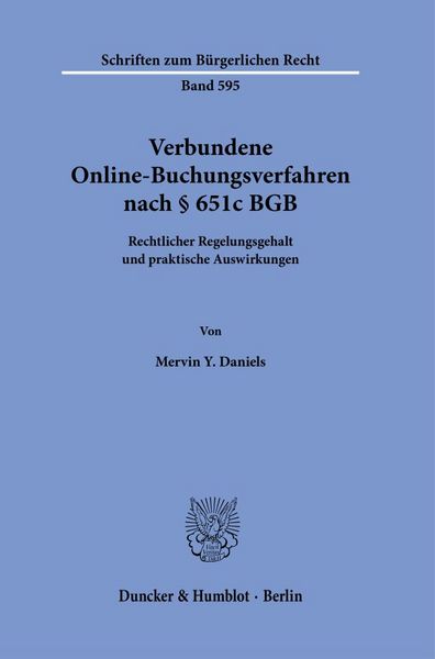 Produktbild: Verbundene Online-Buchungsverfahren nach &sect; 651c BGB