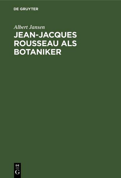 Produktbild: Jean-Jacques Rousseau als Botaniker