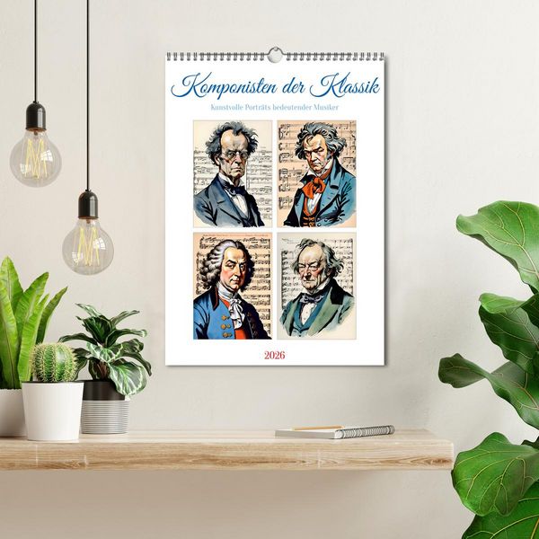 Produktbild: Komponisten der Klassik (Wandkalender 2026 DIN A3 hoch), CALVENDO Monatskalender