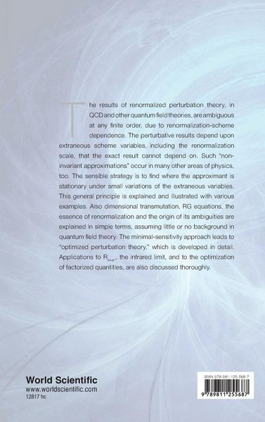 Produktbild: Renormal Perturbat Theory & Optimiz Principle Minimal Sensit