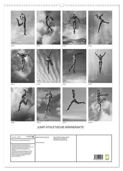 Produktbild: JUMP! ATHLETISCHE M&Auml;NNERAKTE (Wandkalender 2026 DIN A2 hoch), CALVENDO Monatskalender