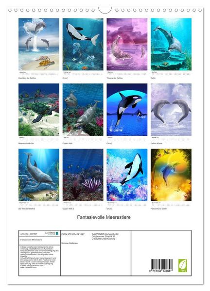 Produktbild: Fantasievolle Meerestiere (Wandkalender 2027 DIN A3 hoch), CALVENDO Monatskalender