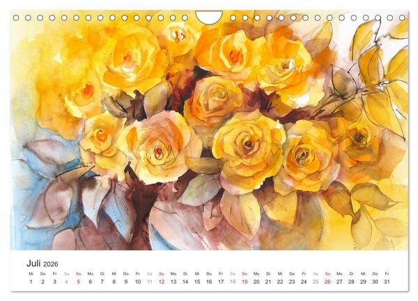 Produktbild: Bl&uuml;tenzauber - Aquarelle von ECKARD FUNCK (Wandkalender 2026 DIN A4 quer), CALVENDO Monatskalender