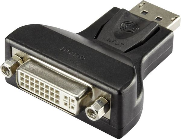 Renkforce RF-4212237 DisplayPort / DVI Adapter [1x DisplayPort Stecker - 1x DVI-Buchse 24+5pol.] Schwarz